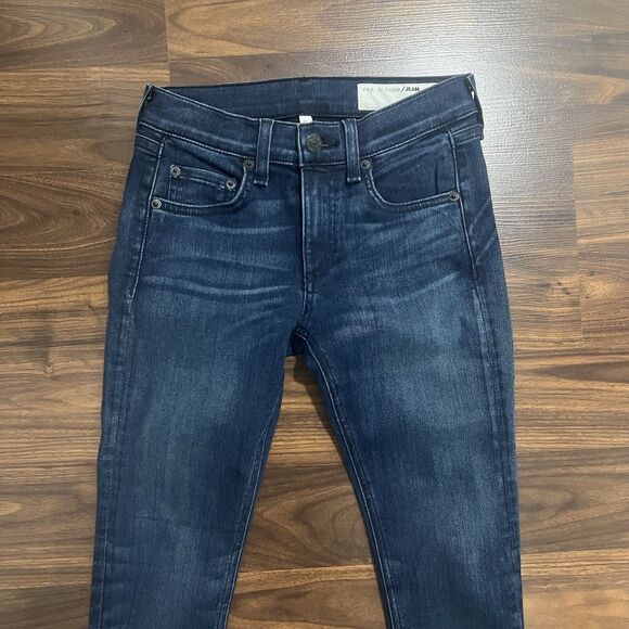 Rag & Bone Ankle Skinny Jeans Womens 24 Dark Wash Raw Hem W1526K089 - Picture 4 of 12